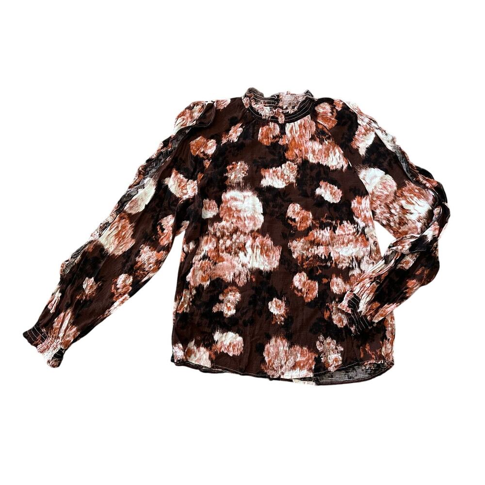 Maurice's Cold Shoulder M Open Ruffle shoulder blouse Top boho longsleeve women